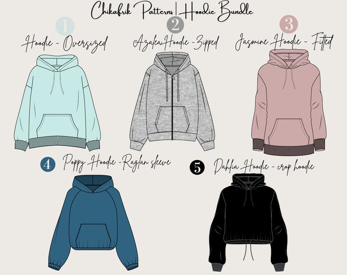Hoodie Pattern|Oversized hoodie sewing pattern|13 sizes|Women Hoodie|Sweatshirt Pattern|Women Sewing Pattern|Loungewear Pattern