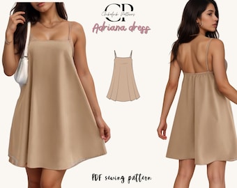 Adriana Mini Dress Sewing | Women's Summer Dress (PDF Pattern))