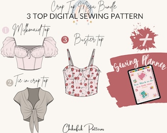 Top Schnittmuster-Bundle | Bustier, Milchmädchen, Binde Top (PDF)