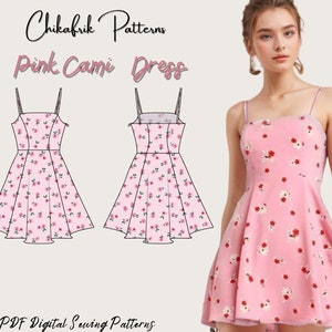 Cami mini dress pattern|Skater dress pattern|Darling dress|women dress pattern|dress sewing pattern|PDF sewing pattern mini dress pattern