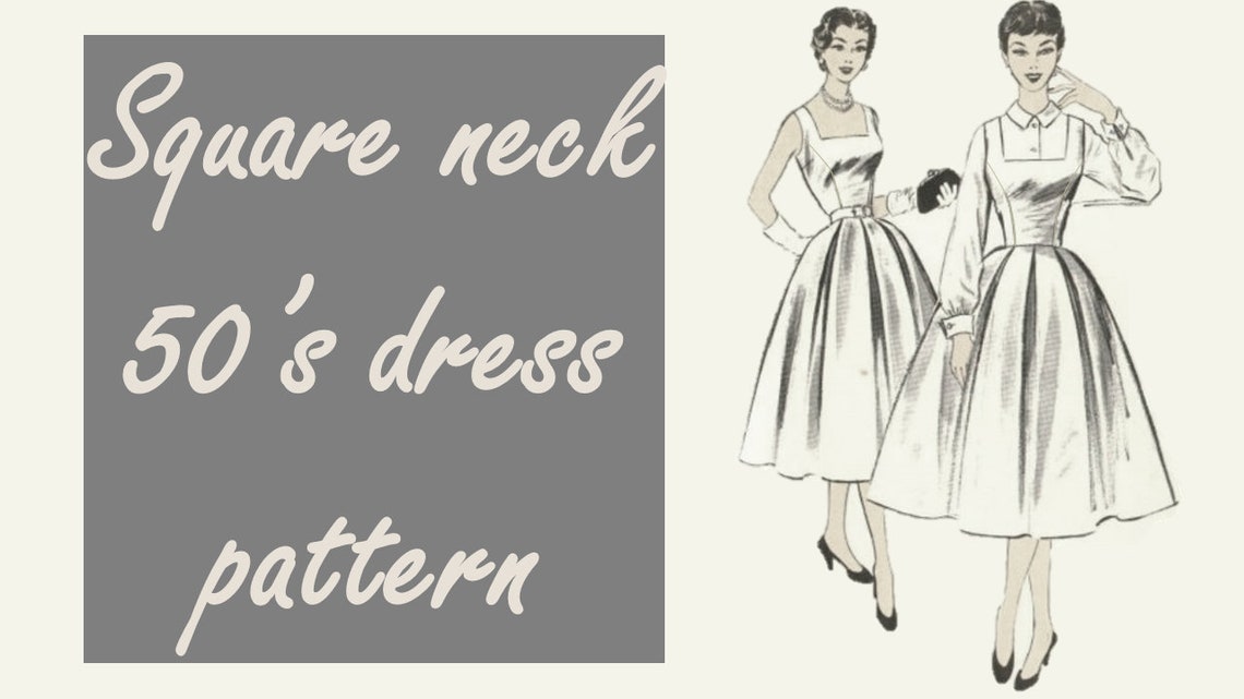 Dress Sewing Pattern Square Neck Dress PDF Sewing Etsy