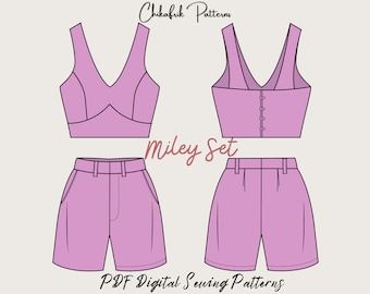 Schnittmuster für Crop-Top & Shorts: Sommer-Set für Frauen (PDF-Muster)