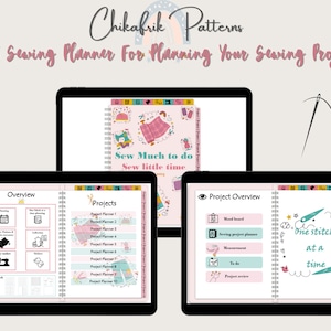 Digital Sewing Planner |2023 &undated|Goodnotes Planner Xodo Notability Noteshelf|iPad Planner Android Planner|digital sewing journal