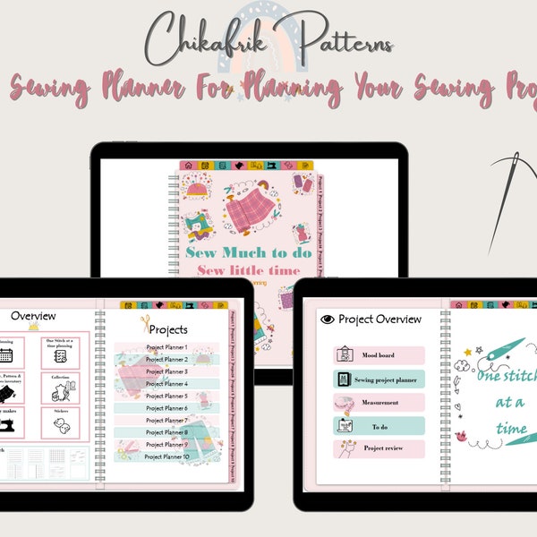 Digital Sewing Planner |2023 &undated|Goodnotes Planner Xodo Notability Noteshelf|iPad Planner Android Planner|digital sewing journal