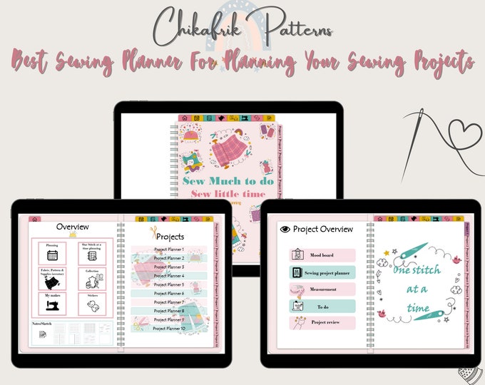 Digital Sewing Planner |2023 &undated|Goodnotes Planner Xodo Notability Noteshelf|iPad Planner Android Planner|digital sewing journal