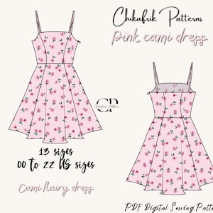 Cami mini dress pattern|Skater dress pattern|Darling dress|women dress pattern|dress sewing pattern|PDF sewing pattern mini dress pattern