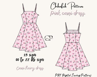 Cami mini dress pattern|Skater dress pattern|Darling dress|women dress pattern|dress sewing pattern|PDF sewing pattern mini dress pattern