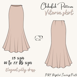 Sati maxi skirt pattern| A line skirt pattern|Silk midi skirt pattern|satin skirt sewing pattern|Bias Cut Midi Skirt PDF Sewing Pattern