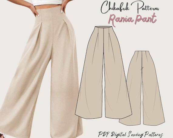 Rania Pant Pattern|high Waisted Pant Pattern|women Pant