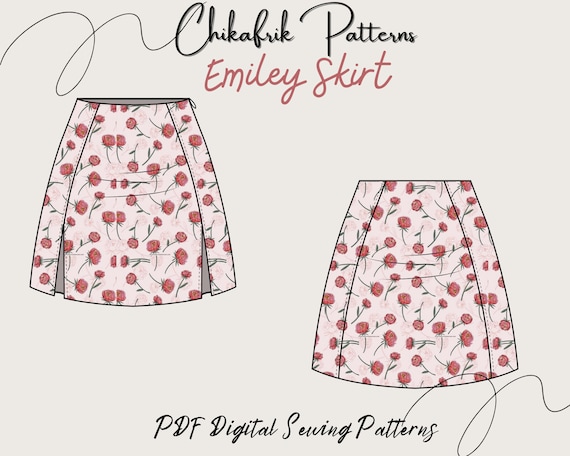 Bentlee's Button-Up Skirt Sizes XXS-4X Women PDF Pattern