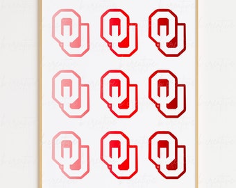 Muurafdruk poster University of Oklahoma OU