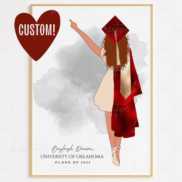 OU University of Oklahoma Custom Graduation Portrait Wall Print Poster