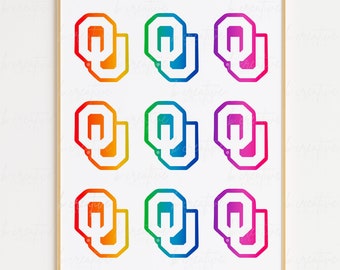 Muurafdruk poster University of Oklahoma OU