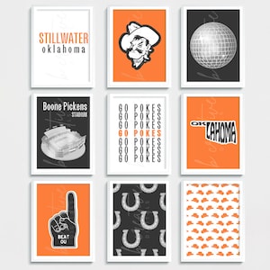 Pósteres impresos de pared de la Universidad Estatal de Oklahoma (OSU)
