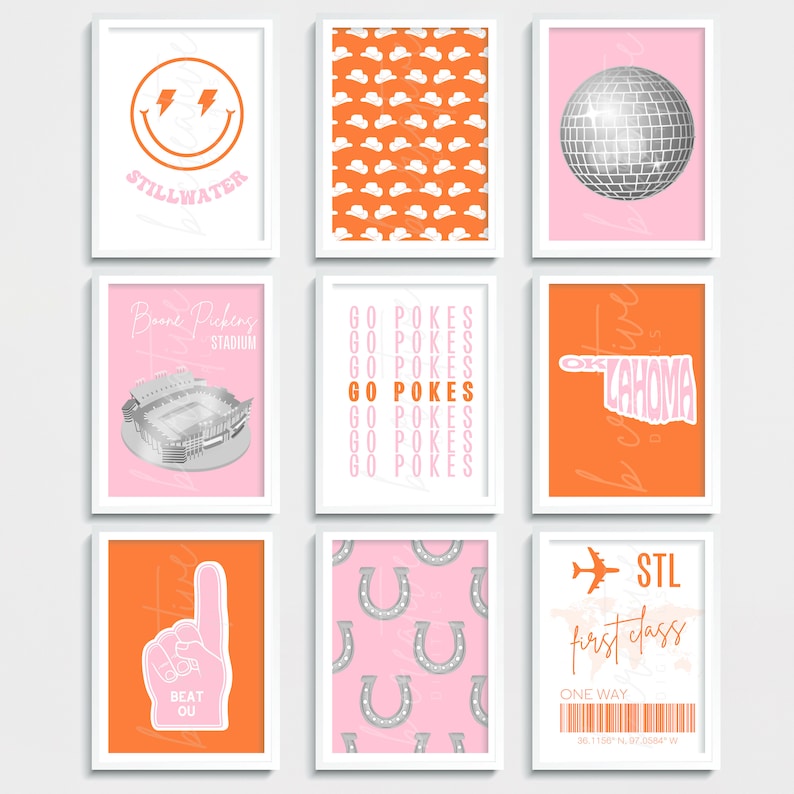 OSU Oklahoma State University Wall Print Posters Etsy