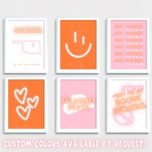 OSU Neon Oklahoma State University Wall Print Posters