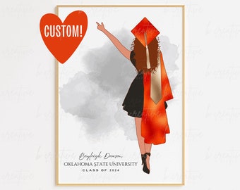 OSU Oklahoma State University Custom Graduation Portrait Wall Print Poster