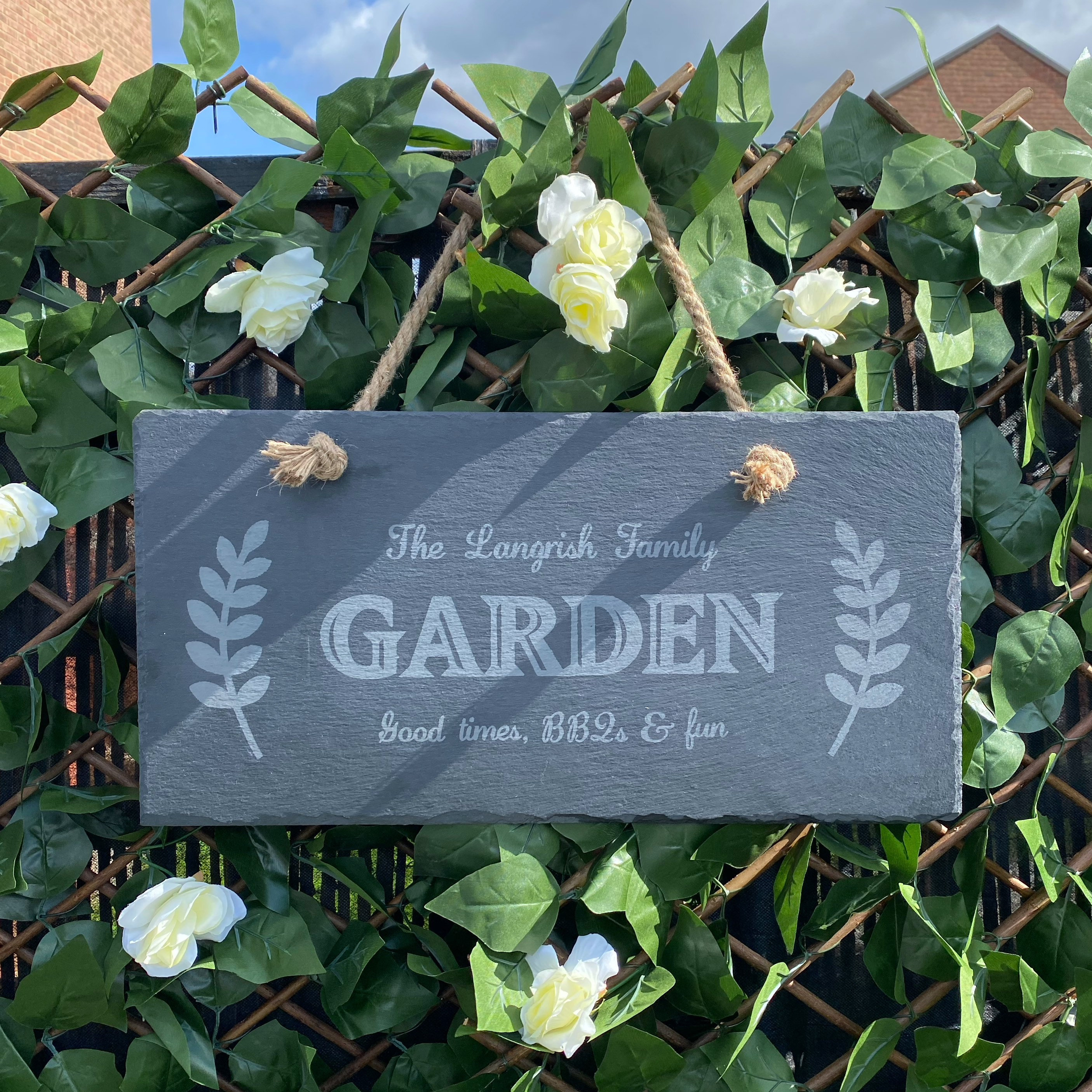 Personalised slate garden sign garden decoration Etsy