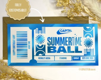 Capital Summertime Ball, Foil Gift Voucher Ticket, personalised gift, gift reveal, surprise ticket, Summertime ball 2024