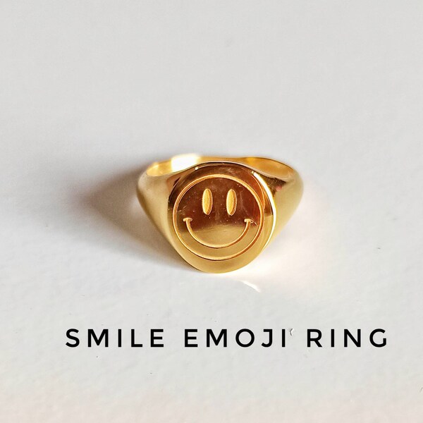Smiley Face Ring - Etsy