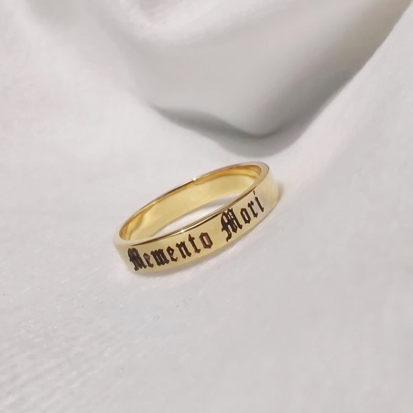 Memento Mori Ring, 925 Silver Personalized Memento Mori, Engraved Memento Mori Silver Ring, Sterling silver Ring Gifts, Custom Ring Bands