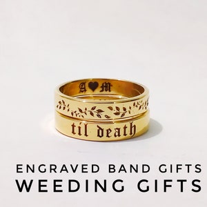 Til Death Engraving Ring- Til Death Band -Personalized Engraved Handwriting Ring - Stacking Band - Wedding Band - Promise Ring- Gift for Her