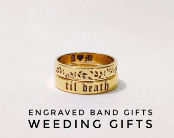 Til Death Engraving Ring- Til Death Band -Personalized Engraved Handwriting Ring - Stacking Band - Wedding Band - Promise Ring- Gift for Her