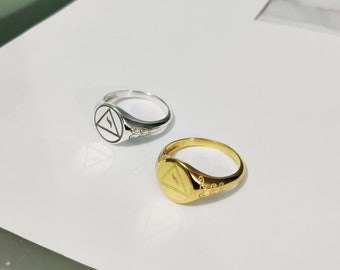 Mens Triangle Ring/ Triangle Ring Men/ Triangle Silver Ring