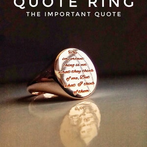 The Important Thing Signet Ring /Oval Pinky Ring Quote/Personalized Gift/Villanelle Ring/Eve Oval Ring/Sorry Baby/Killing Custom Signet Ring