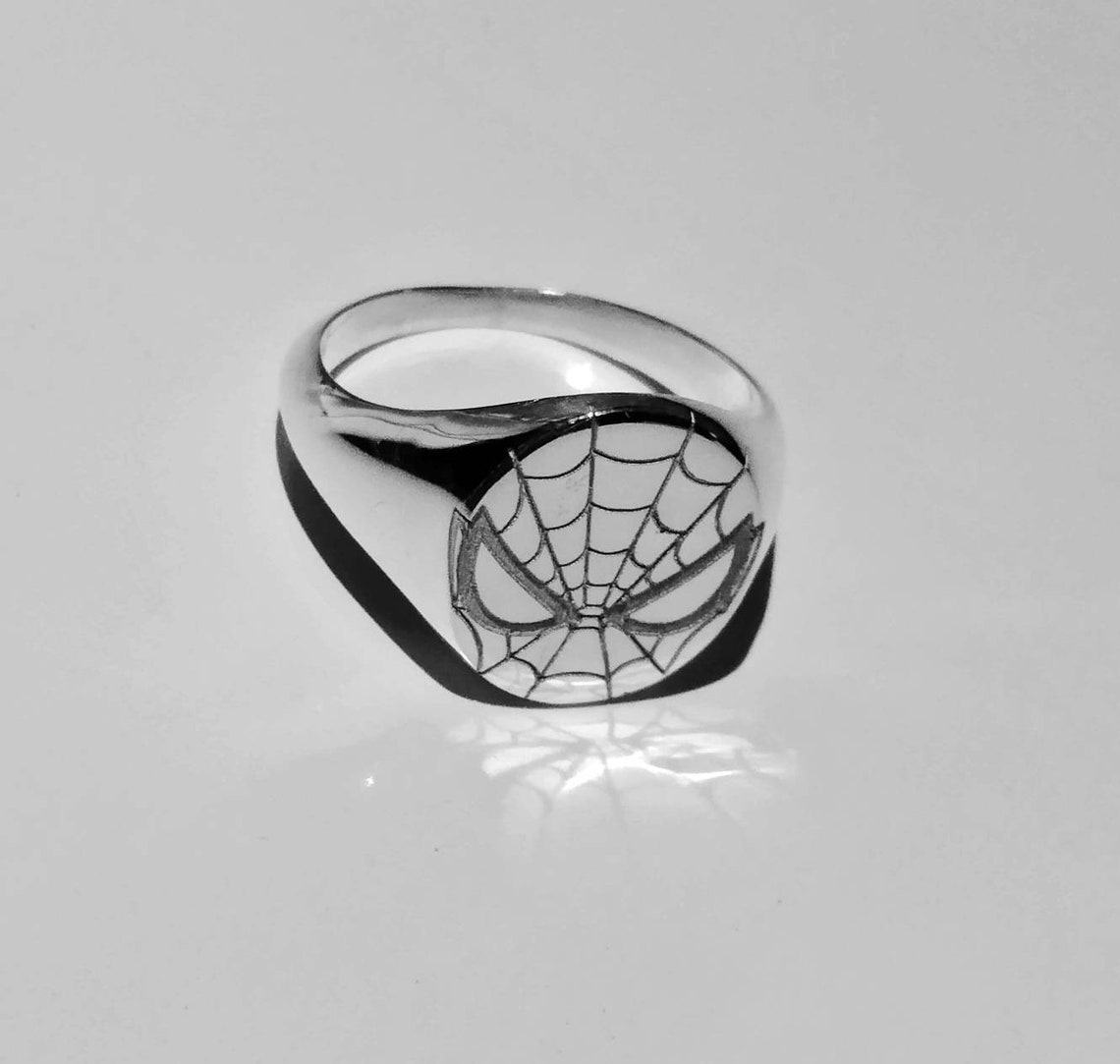 Sterling Silver Spiderman Ring.spiderman  Ring 925 Silver Etsy
