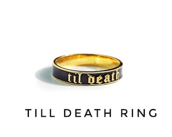 Personalized till death Ring in Solid 925 Sterling Silver women Engraved Ring Custom Stamp ring Valentine day Personalization Gift For Her,