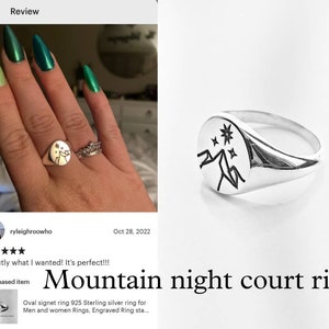 ACOTAR Night Court Signet Ring, Starry Mountains Night Court Ring, Signet Ring, Bookish Jewelry, Bookish Ring, Bookish Gifts Valentine day