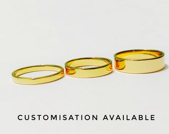 14k Yellow Gold Domed Wedding Band | 3mm - 6mm Gold Ring | Classic Dome Comfort Fit Wedding Band | Men's and Women's Engraved Rings | Gifts