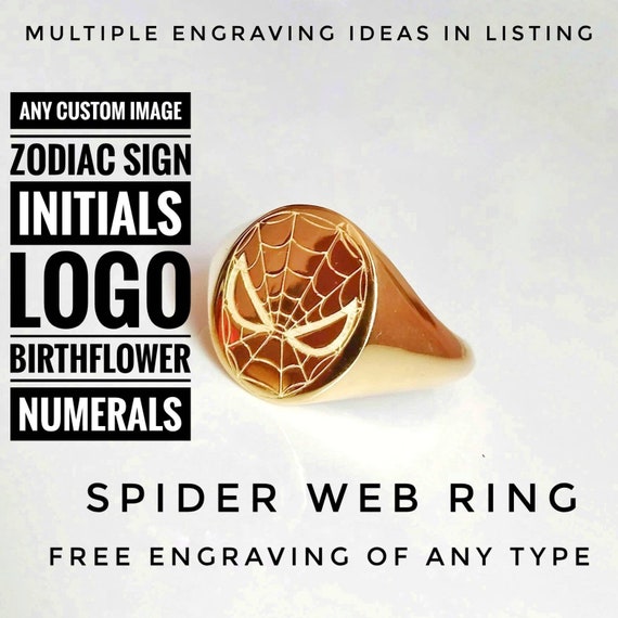 Sterling Silver Engraved Initial and Birth Flower Signet Ring Sterling Silver Engraved Initial and Birth Flower Signet Ring