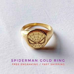 Gold spiderman ring, spiderman silver ring, spiderman web ring, personalized Ring, 925 Sterling Silver ring, Christmas gift for her, Him,BFF