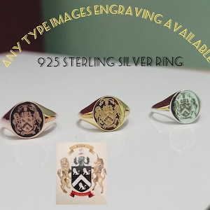 Coat of Arms Family Crest Ring, Crest engrave ring, Personalized Ring, 925 Silver Signet Ring, Gift for women / men, Pinky ring, Gifts rings
