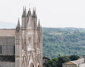 orvieto, italy - duomo di orvieto - tuscany cathedral - view of mountains - photograph - wall art and decor