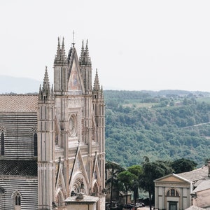 orvieto, italy - duomo di orvieto - tuscany cathedral - view of mountains - photograph - wall art and decor