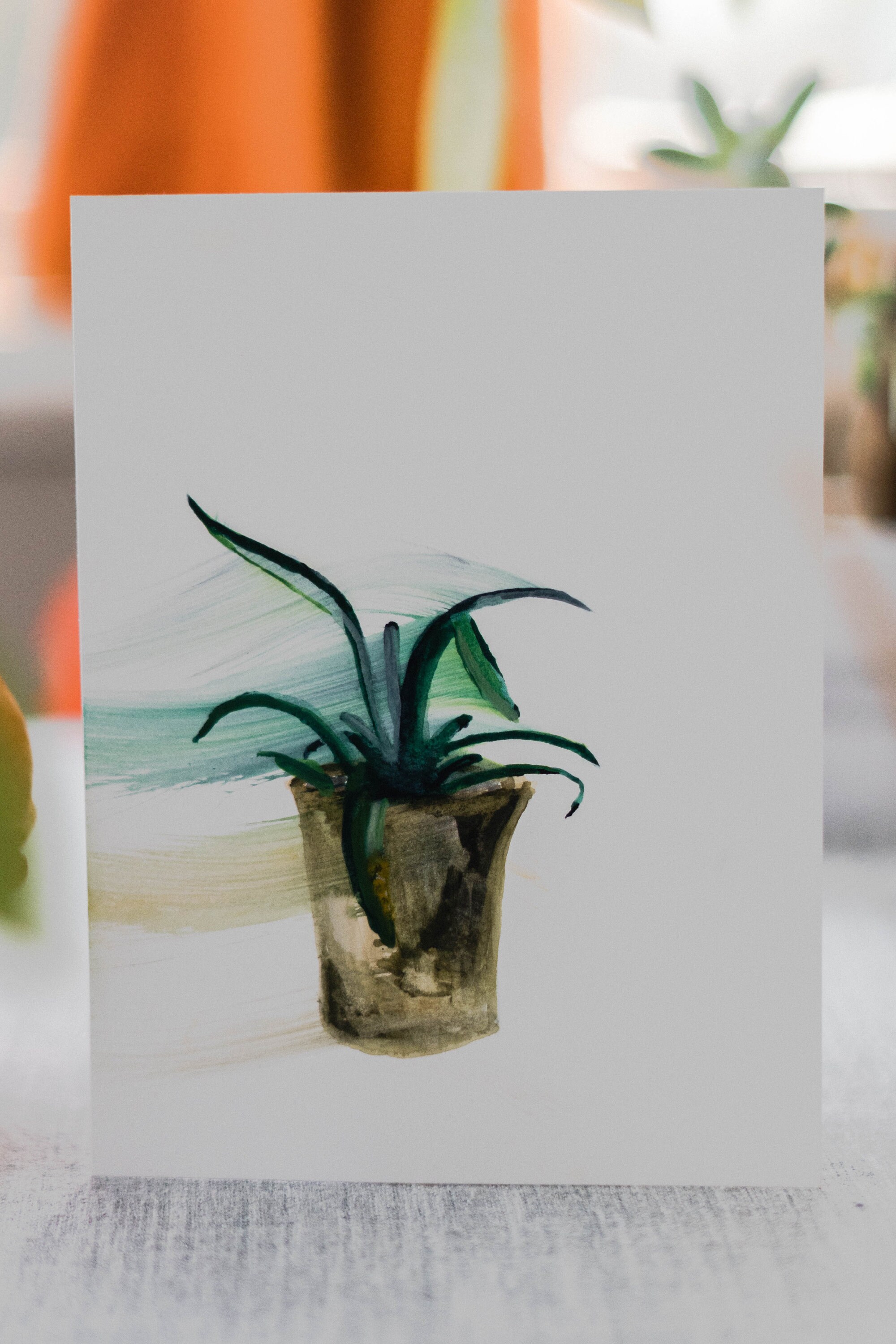 Plant painting watercolor succulent painting spring print | Etsy