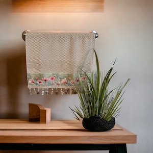 Hibiscus Hand Towel - Luxurious 100% Cotton Towel with Tropical Flair, hand towel, bathroom decor,