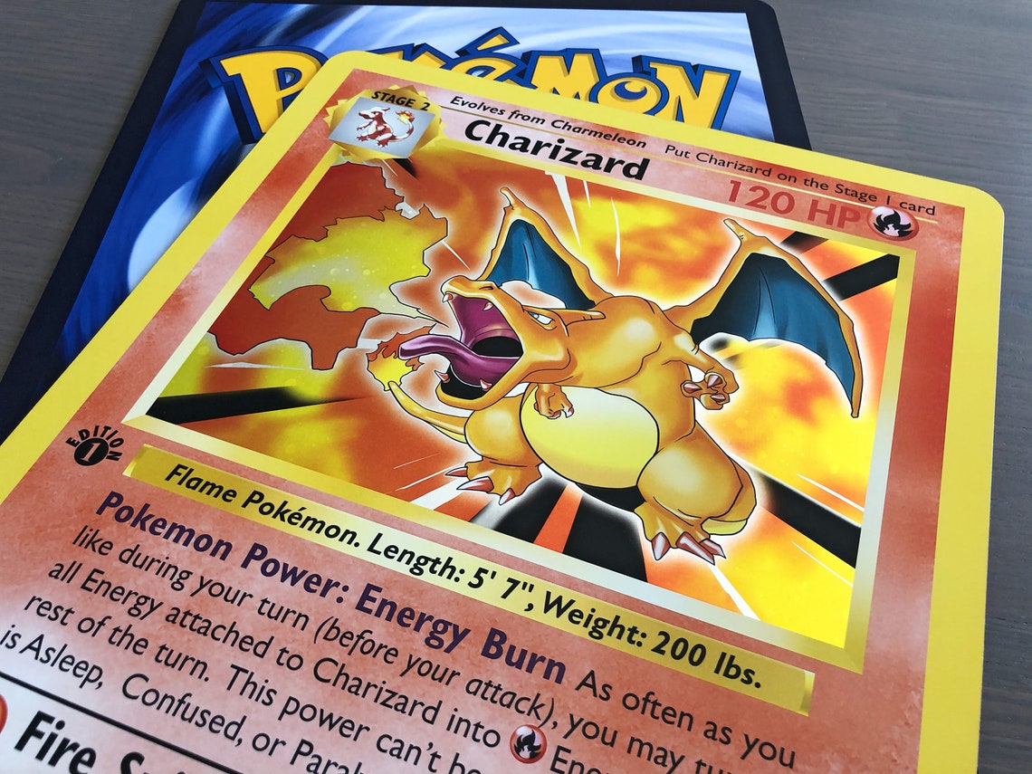 Oversized Charizard Card 1st Edition Base Set Etsy