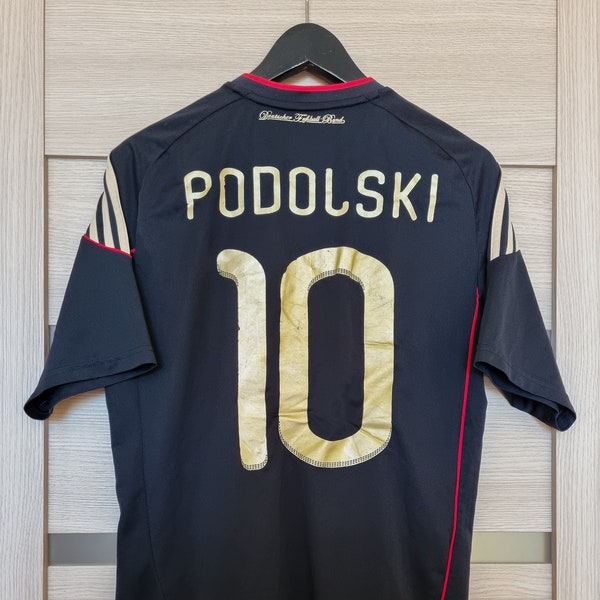 Germany 2010/2011/2012 PODOLSKI Away Football Soccer Shirt Jersey Deutschland World Cup Die Mannschaft Bayern Arsenal Koln P41462 shirtsUA