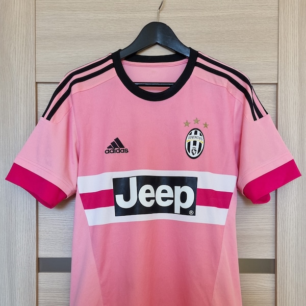 Juventus 2015/2016 Away Football Soccer Shirt Jersey Italy Italia Juve Pink Drake S12846 shirtsUA