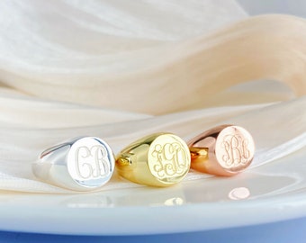 Personalized Signet Ring, Custom Initial Ring, Filled Signet Monogram Ring, Personalized Signet Ring, Personalized Ring, Bridesmaid