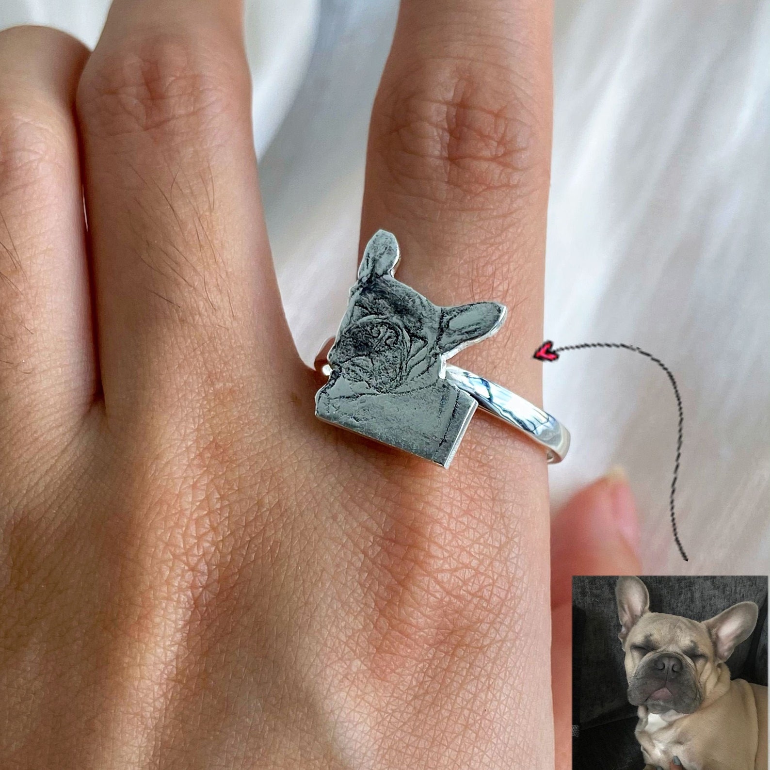 Custom Pet Ring Pet Memorial Custom Pet Portrait Ring Pet Etsy