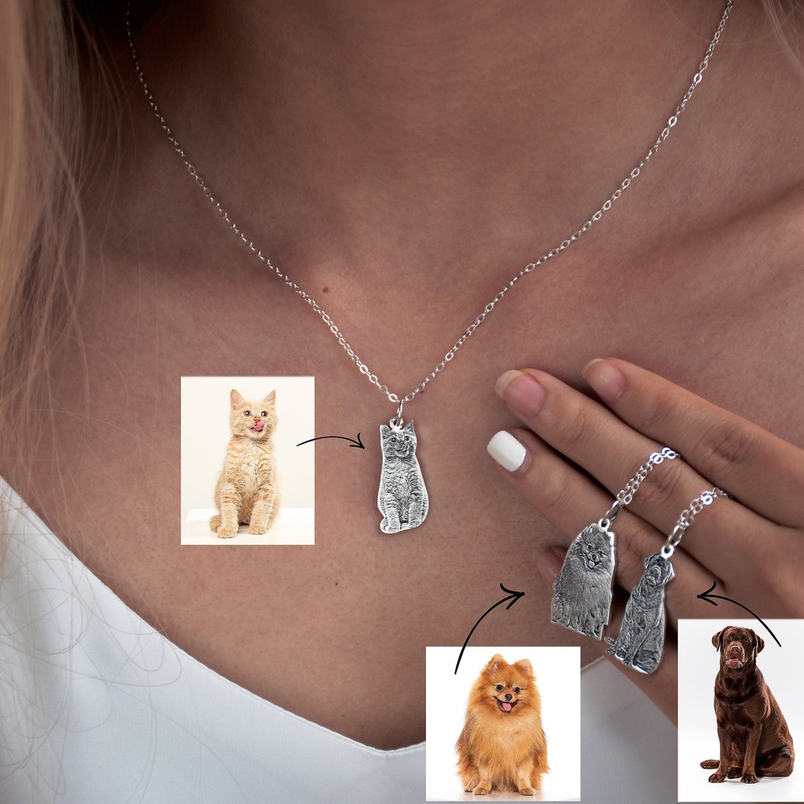 Personalized Pet Photo Necklace Picture Necklace Memory for Etsy