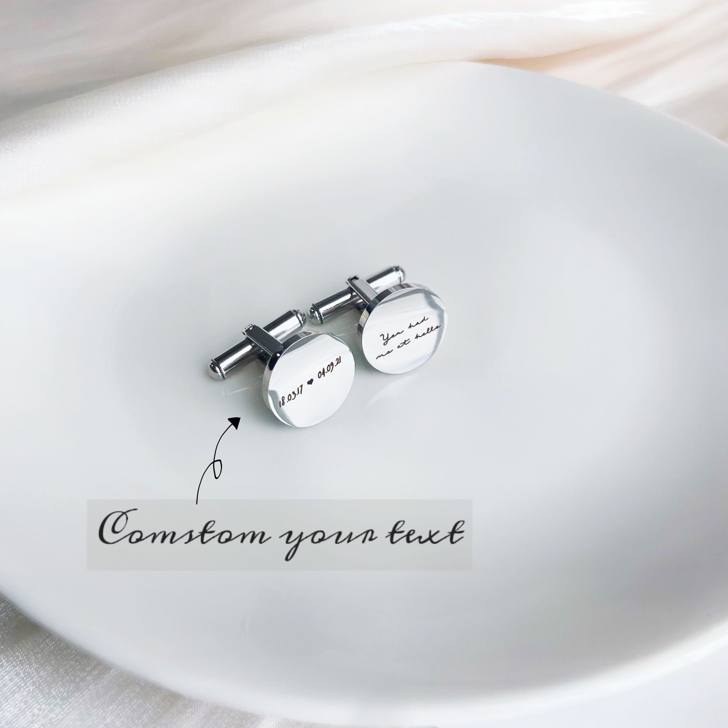 Custom Cufflinks Personalized Engraved Cuff Links Custom Etsy