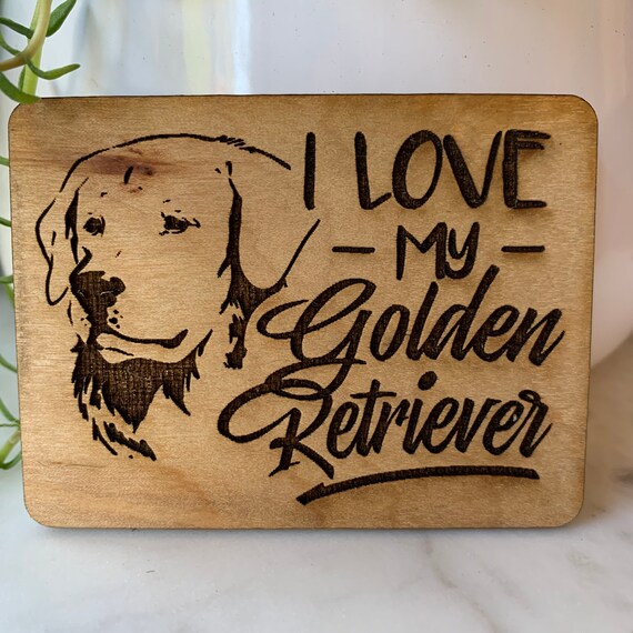 Golden Retriever I Love You Handmade Fridge Magnet Funny Dog Lovers Little Gift 