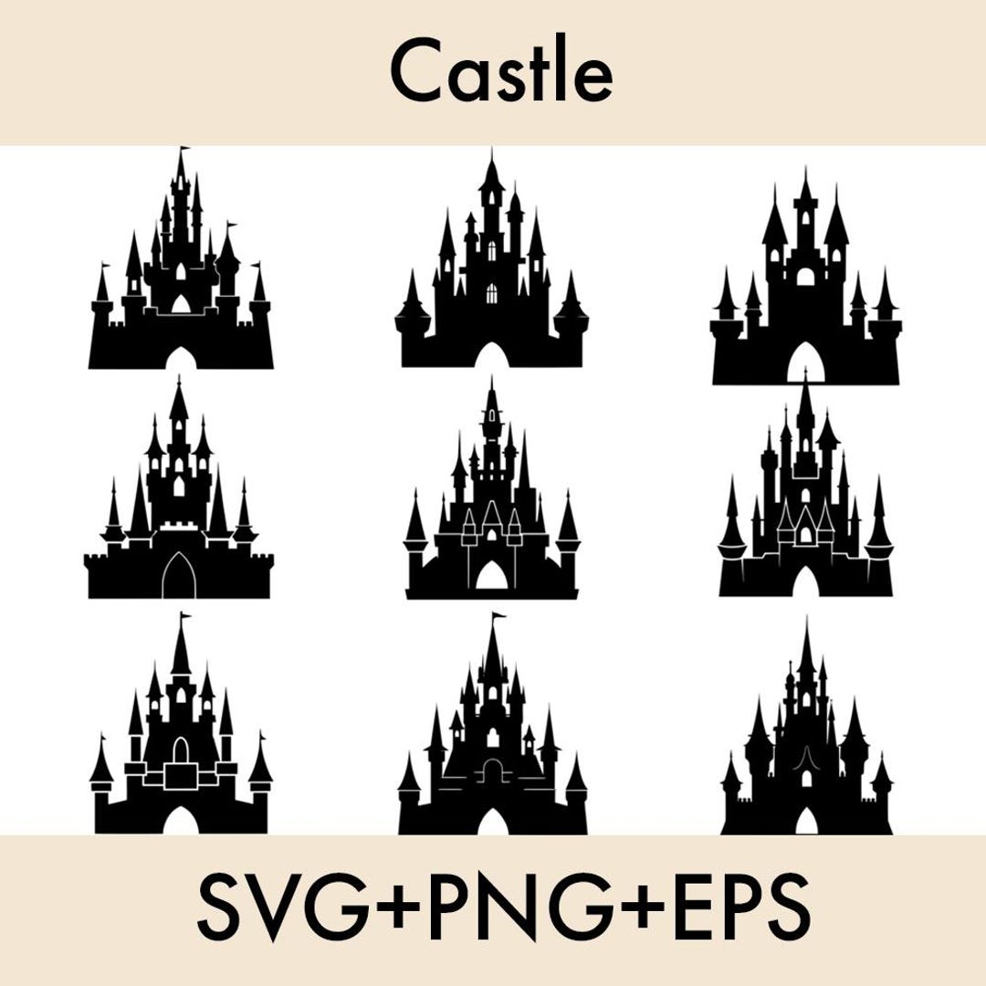Castle Svg Bundle, Castle Clipart, Heart Head Mickey Mouse, Magic