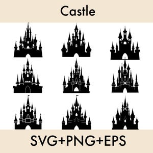 Castle svg bundle, castle clipart, Heart Head Mickey mouse, magic kingdom svg, cut files for cricut silhouette